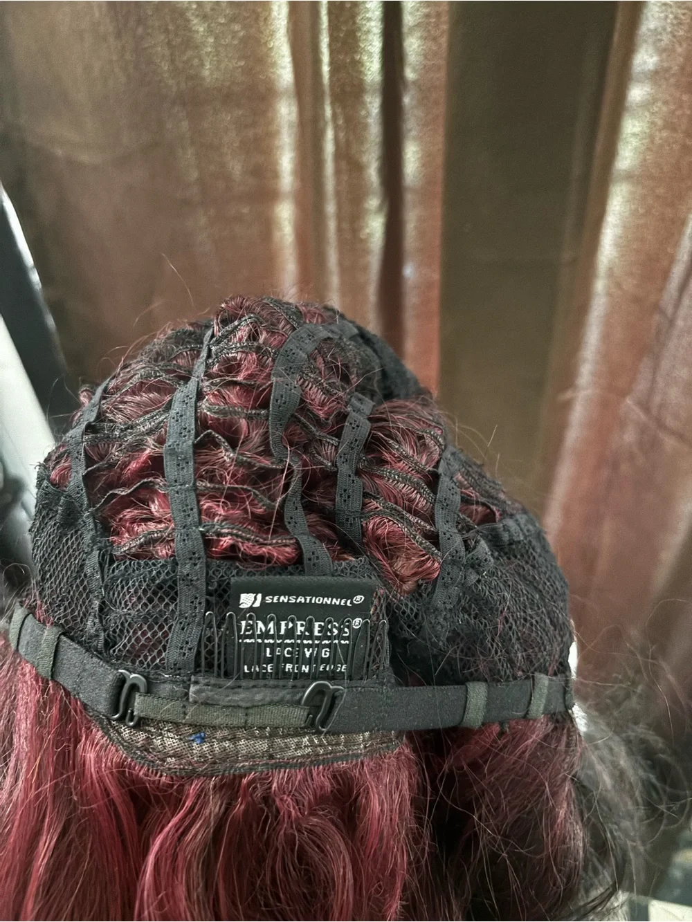 Black to Burgundy Ombre Long Wavy Women’s Lace Front Wig